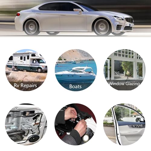 Butylrundschnur Klebeband, Windschutzscheibe Gummi Streifen,Dichtband Selbstklebend, Wasserdichtes Dichtmittel Dichtungband, Auto-Kantenschutzdichtung, 4m