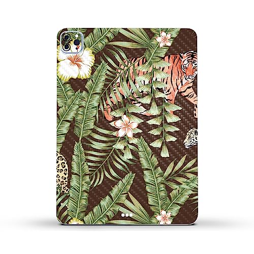 Image of MightySkins Carbon Fiber Skin Compatible with Apple iPad Pro 11 inch M2 4th Gen (2022) Full Wrap Kit - Tiger Jungle | Protective, Durable Textured Carbon Fiber Finish | Easy to Apply | Made in The USA