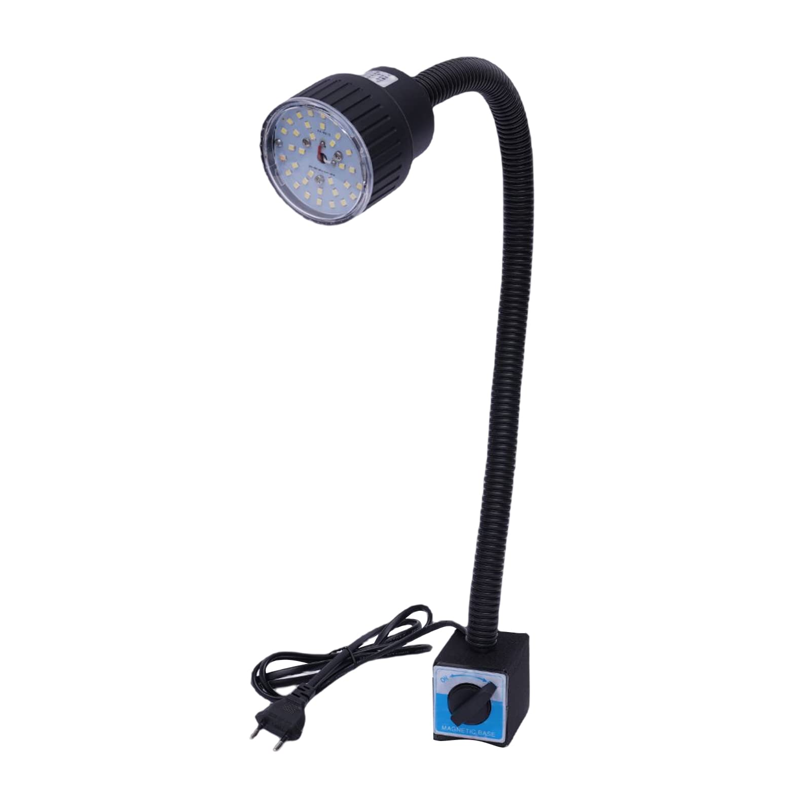 Lampa robocza LED z podstawą magnetyczną, 10 W, 50 cm, łabędzia szyja, 6500 K, białe światło do maszyn CNC