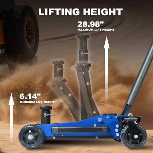 Image of Jack Boss 3 Ton Off Road Jack with Big Wheels, Dual Pumps Hydraulic Lift, Heavy Duty Off Road for Trucks and SUV, Off-Road Vehicle Jack