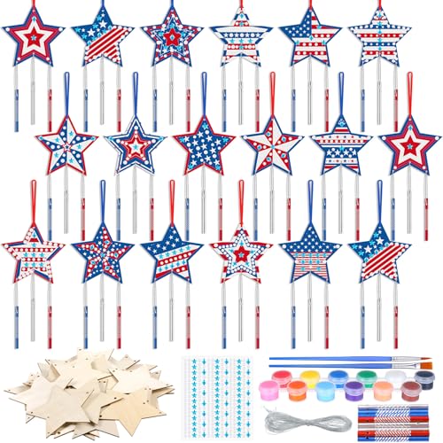 Sheroll 30 Pack Memorial Day Patriotic Wind Chime...
