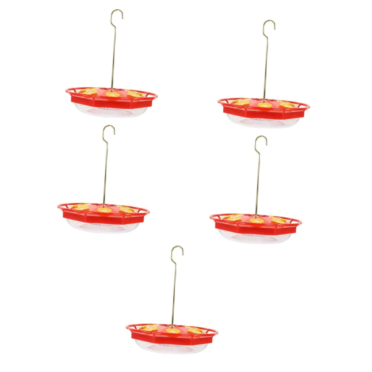 Yardwe 5 Pz Mangiatoia Per Uccelli Rintocchi Colibrì Vassoio Di Servizio Decorativo Distributore Stazione Di Alimentazione Degli Uccelli Contenitore Per L'acqua Fontana Plastica Rosso
