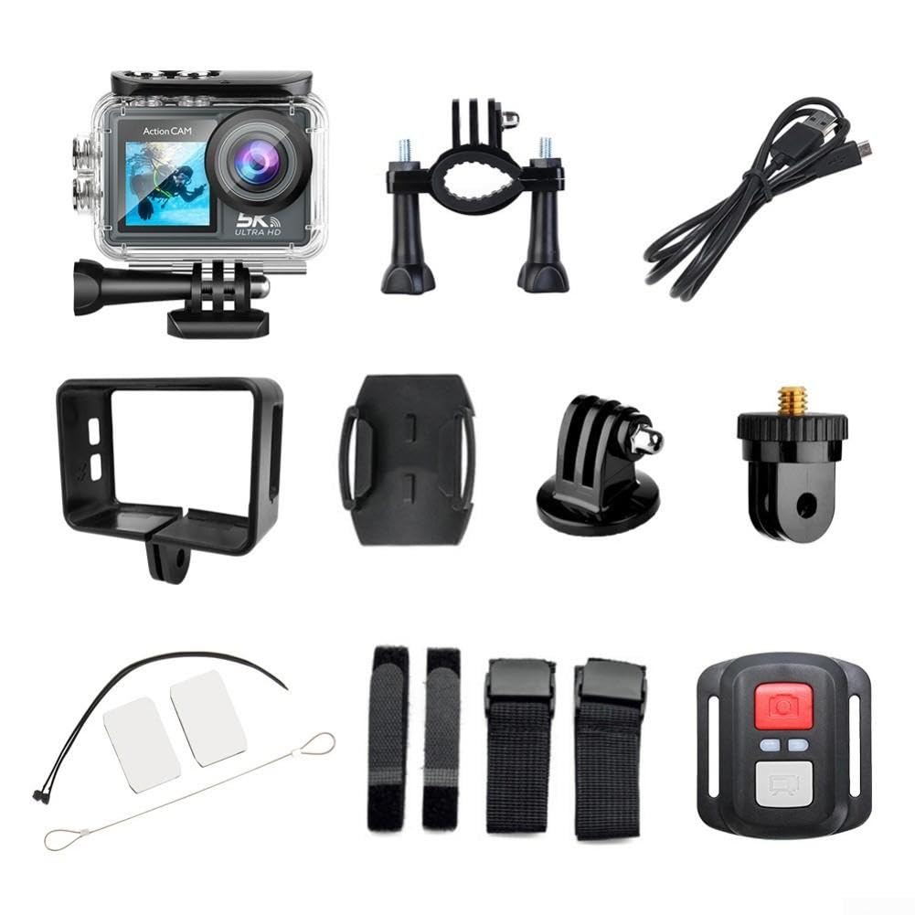 Pour caméra d'action 5K 30FPS Dual Screen 30M étanche pour