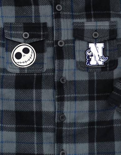 Disney Nightmare Before Christmas Plaid Flannel Hooded Shacket with Fleece Lining Toddler to Big Kid Sizes (3T - 14-16)2