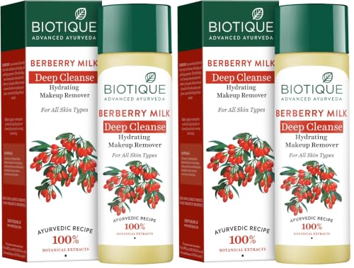 Image of Biotique Berberry Milk Deep Cleanse Hydrating Makeup Remover For All Skin Types, 120ml (Pack of 2)