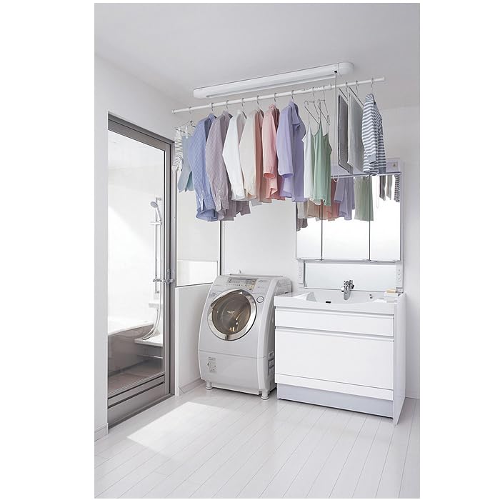 Amazon.co.jp : 室内物干しユニット 手動・天井直付けタイプ 物干し竿