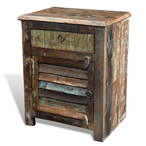 vidaXL-End-Table-w-1-Drawer-1-Door-Reclaimed-Wood-Side-Storage-Cabinet-Stand 51wHzKmU iL