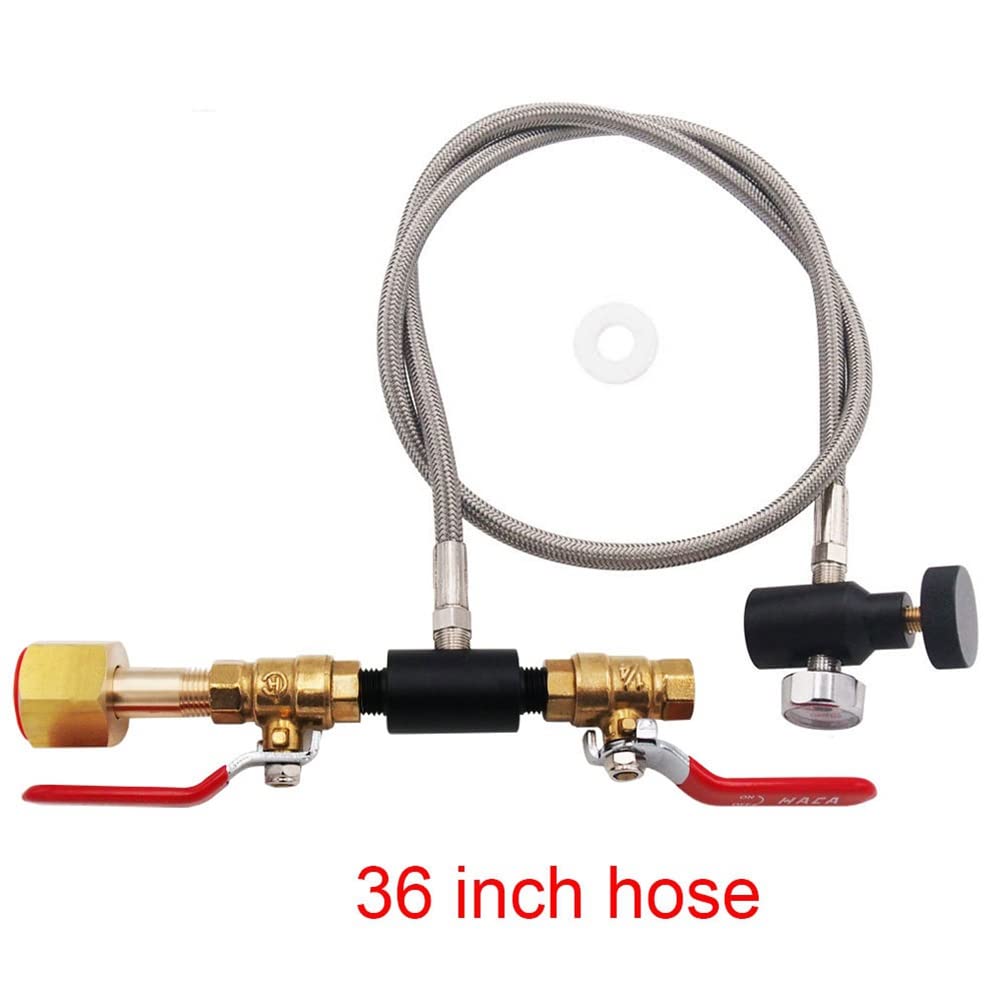 W21.8 CO2 adattatore di ricarica adattatore di ricarica per il riempimento di taniche di acqua gassata (91,4 cm con manometro)