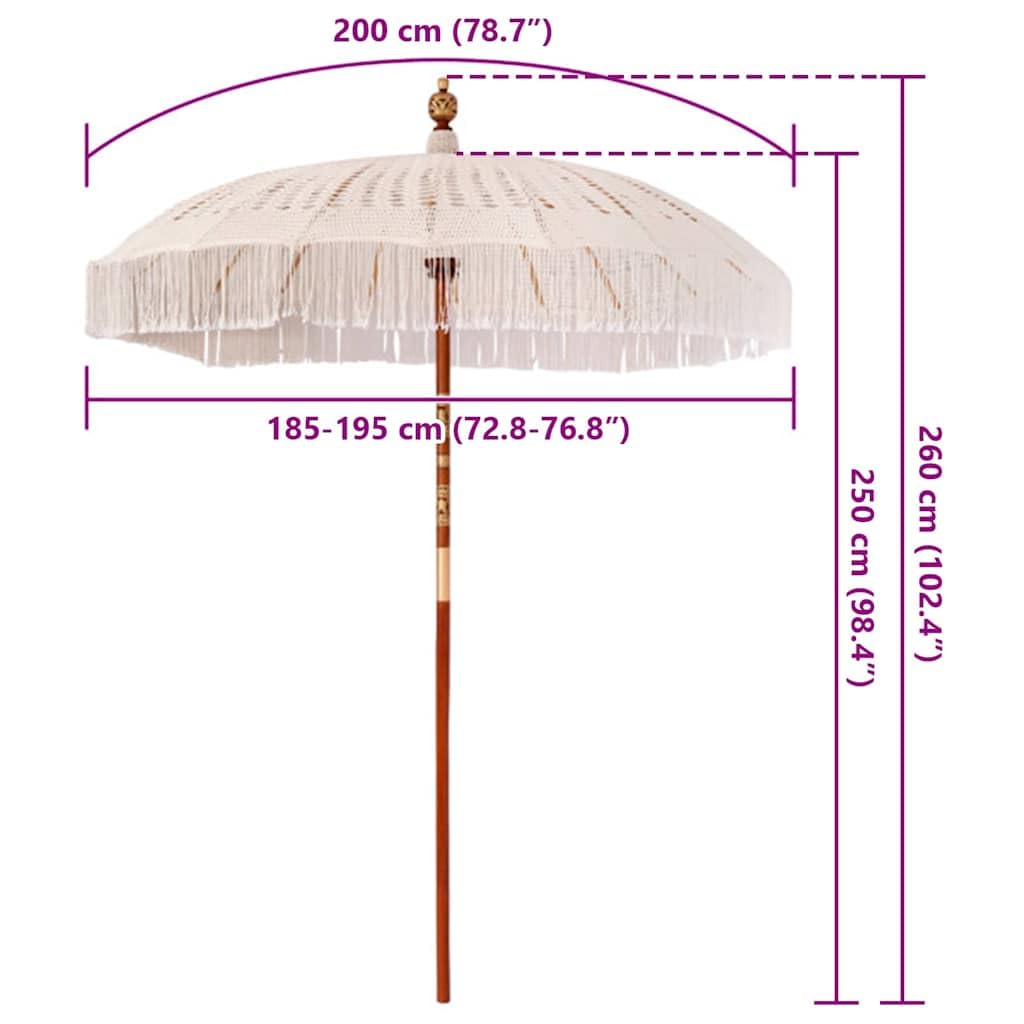 vidaXL Parasol Makramowy 190 x 190 x 260 cm