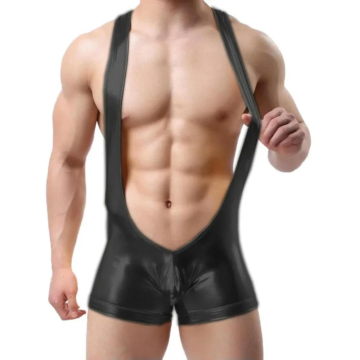 Body para hombre, sin mangas, elástico, leotardo, lencería, ropa interior, personalizable