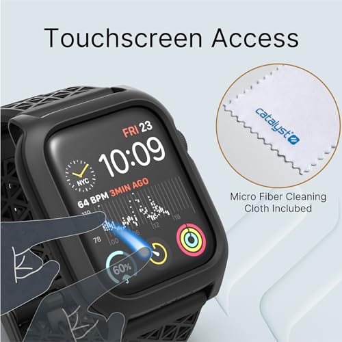 Catalyst Case- Designed for Apple Watch Series SE 2022, Series 6/5 and 4 44mm, Buckle Edition, Drop Proof 9.9ft, Sport Band, Breathable, Rugged, Free Microfiber Cloth is included - Stealth Black by Catalyst - Used condition - Image 4