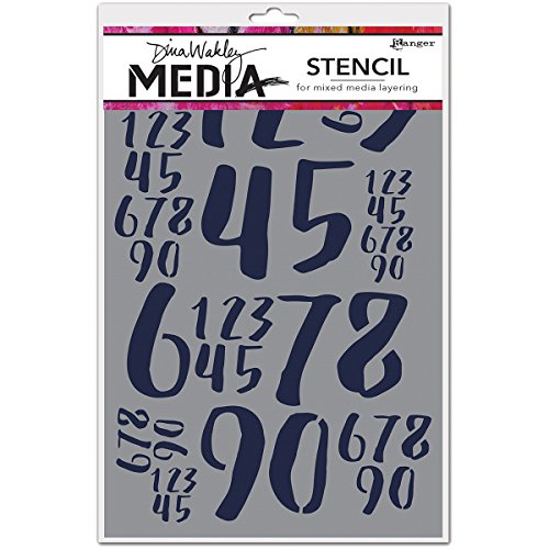 Ranger Dina Wakley Media Jumbled Numbers Stencil