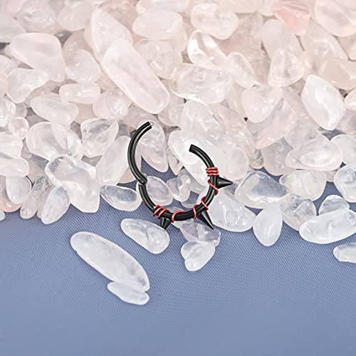 Stuppendux 2PC Steel Colored Coil Septum Clicker Ring Nose Ring Hoop Sleeper Hoop Earring Helix Rook Conch Cartilage Daith Tragus Earrings Nose Piercing Jewelry for Women Men4