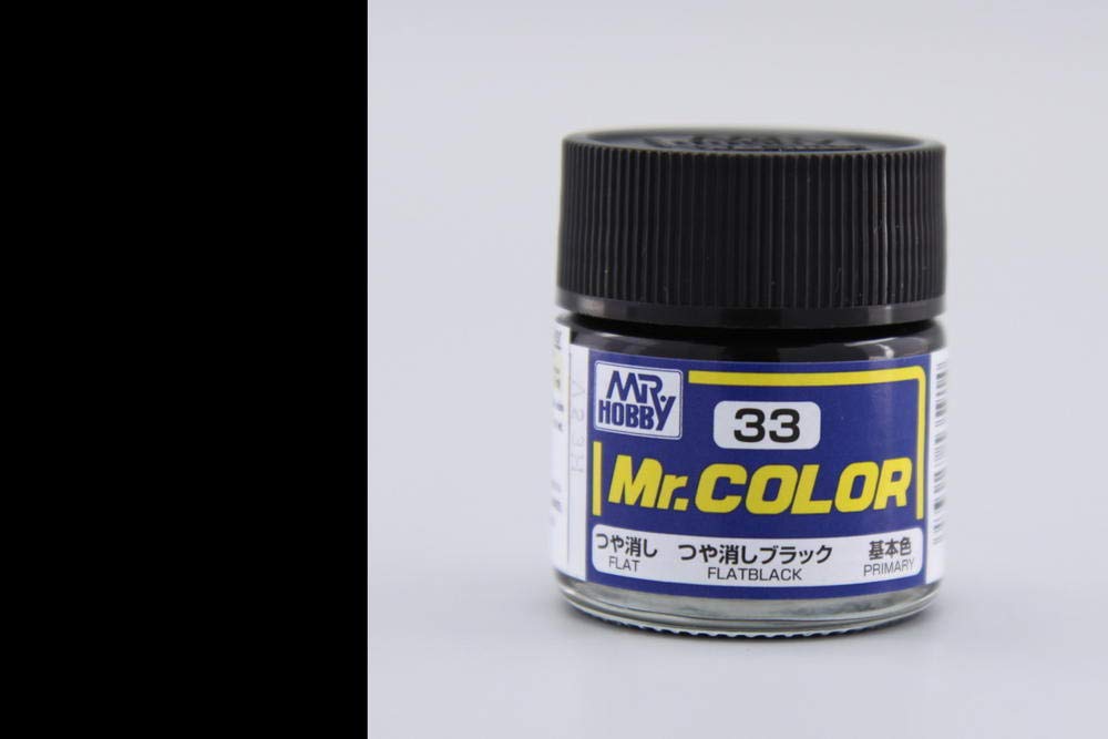 Mr. Hobby Mr. Colour - 033 - Flat Black 10ml Acrylic Model Paint