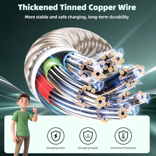 Travel Essentials 4in2 Multi Charging Cable for iPhone Watch Charger, 5FT - image 4