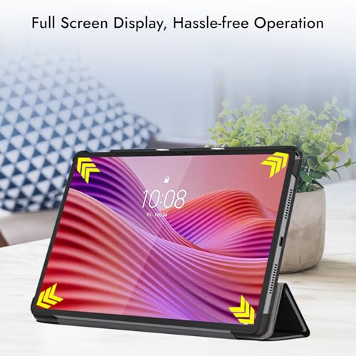 Image of Robustrion Cover for Lenovo Tab 10.1 inch 2025 Cover Case, Trifold Flip Cover Case for Lenovo Tab 10.1 inch Tablet Cover TB-311FU /311XU - Black