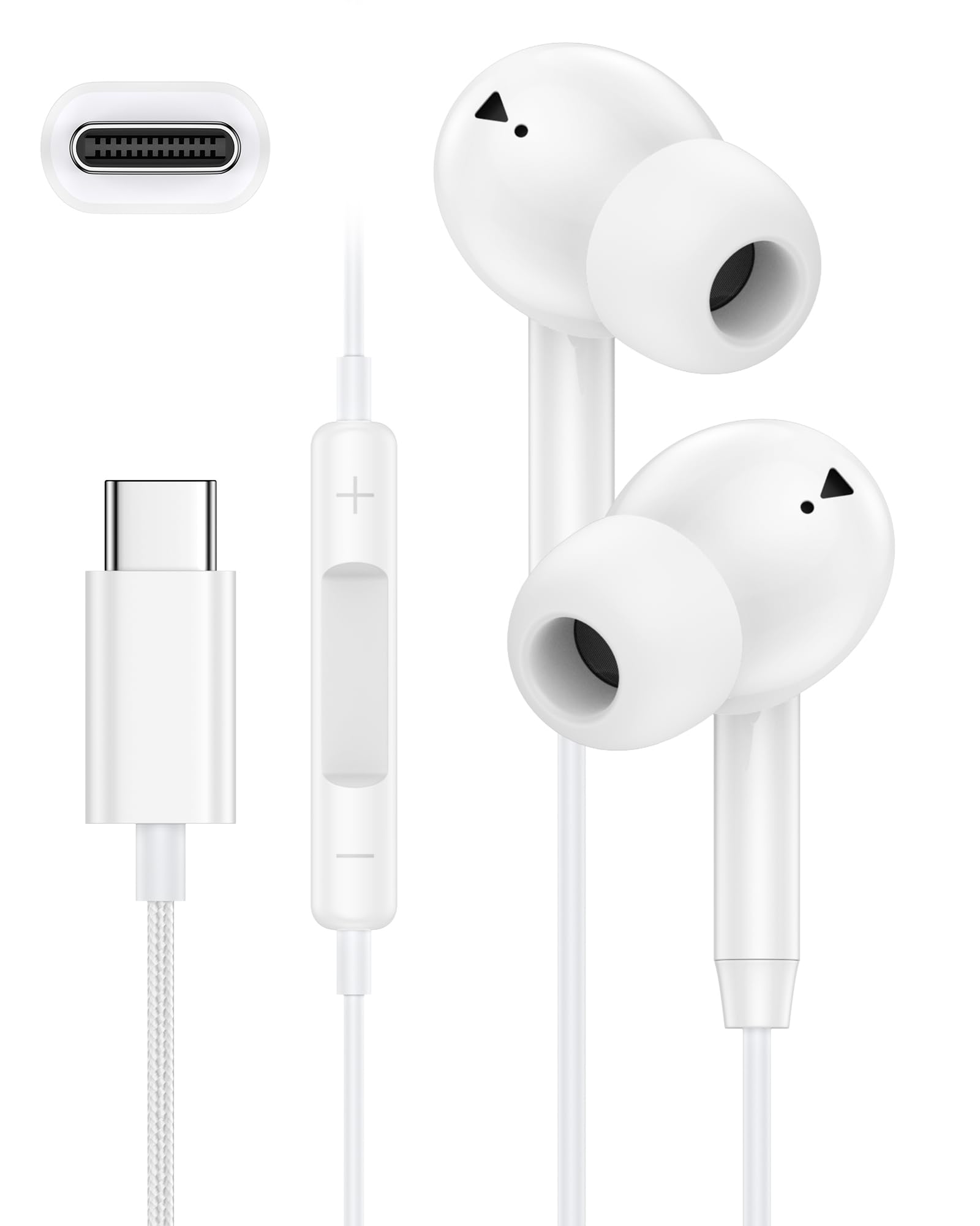 iPhone 17e 17 Headphones Wired USB C Ear Buds for i Phone 17 Pro Max 17pro White