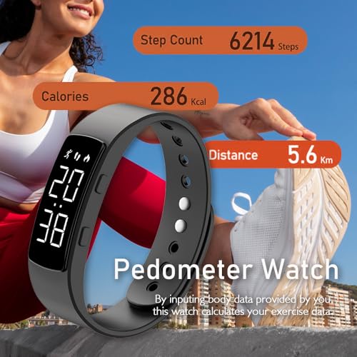 Cnbro JYMYUST8FSWHITE Non-Bluetooth Activity Tracker Fitness Tracker Watch For Women Men Pedometer Step Counter Calorie Counter Alarm Led Fitness Watch Ip65 Waterproof Digital thumb #1