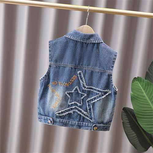 Little Boys' Denim Coat Vest Children's Cartoon Single-Breasted Sleeveless Jacket3