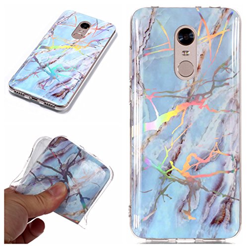 COZY HUT Coque Xiaomi Redmi 5 Plus, Coque Xiaomi Redmi 5 Plus Marbre, Coque Silicone Motif Marbre, Housse Etui de Protection en TPU Souple Lustré pour Xiaomi Redmi 5 Plus - Laser Bleu