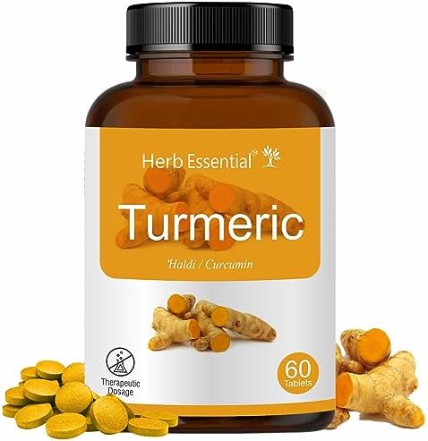 Herb Essential Turmeric Tablets 500 mg, 60 Count, Haldi Extract