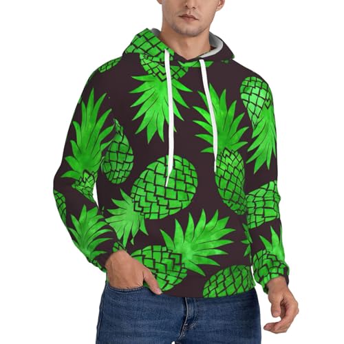 Sweat à capuche polaire homme imprimé ananas chaud confortable et casual