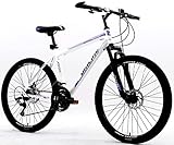 FRIKE Comfort Adult Hybrid Bike for Men and Women, 21-Speed, 26 Inch Wheels Urban Road Bike, Multiple Colors (White Purple)