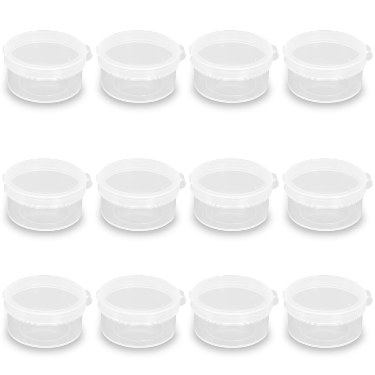 24 PCS 0.95 oz Transparent Round Beads Storage Containers Box (1.89 x H0.98 Inch), Round Bead Organizers for Small Items and Other Craft Projects, Bead Rings Jewelry Display Organizer