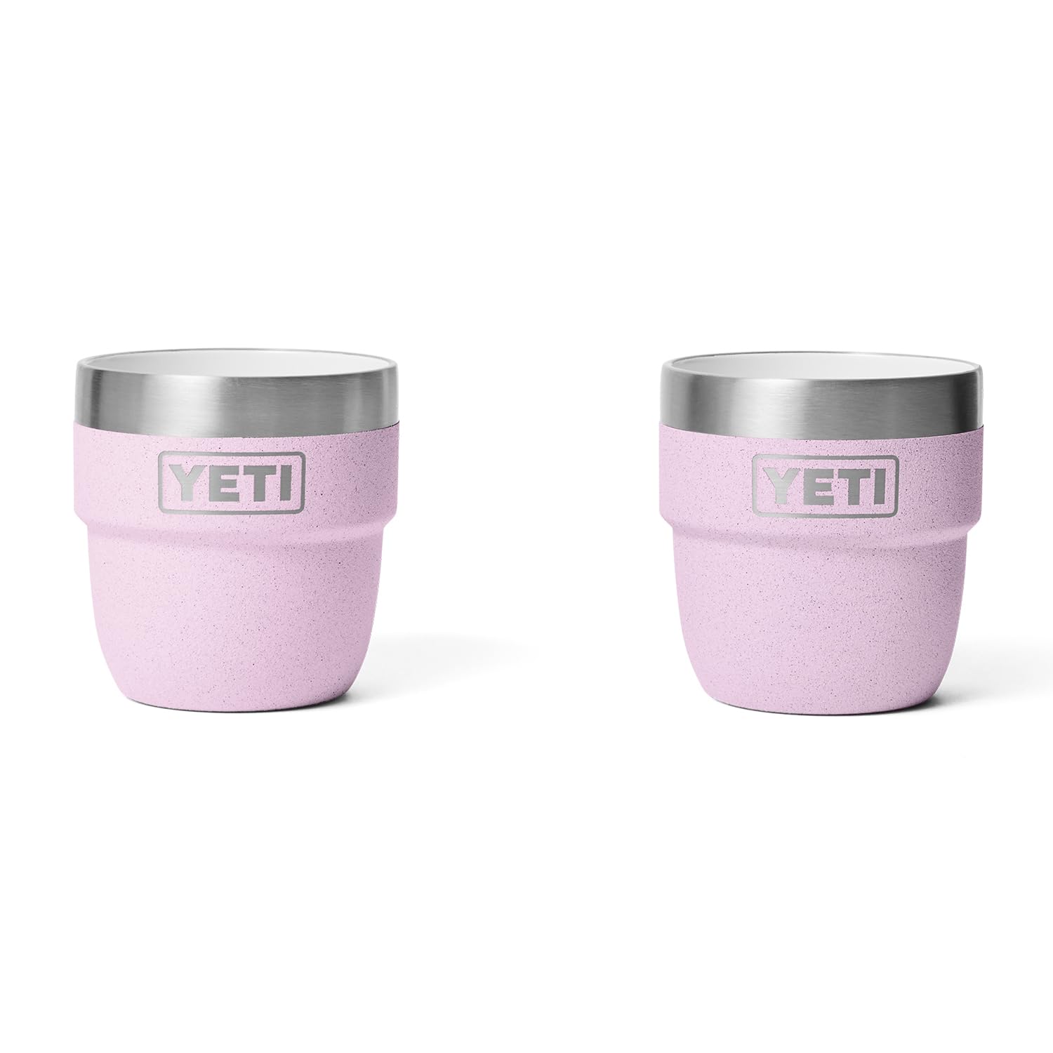 YETI Rambler 4 oz Stackable Cup, Stainless Steel, Vacuum Insulated Espresso/Coffee Cup, 2 Pack, Cherry Blossom
