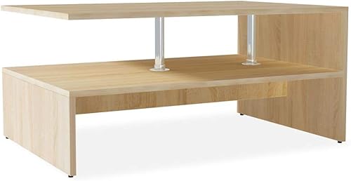 FurturHome Mesa de centro moderna mesa de madera para sala de estar con almacenamiento mesa de té rectangular de madera mesa central para sala de