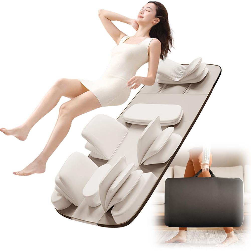 Tappetino da massaggio completo con tecnologia Airbag per alleviare il dolore alla schiena e al collo, sedia massaggiante portatile con diverse modalità per spalle, vita e gambe