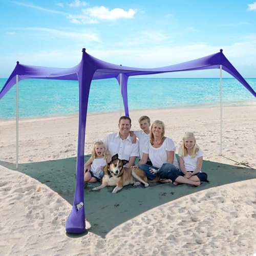 Beach Tent Sun Shelter - 10 x 10 Ft Beach Canopy UPF50+ UV...