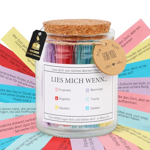KACNON Glas mit Bibelversen, Deutsch LIES MICH...