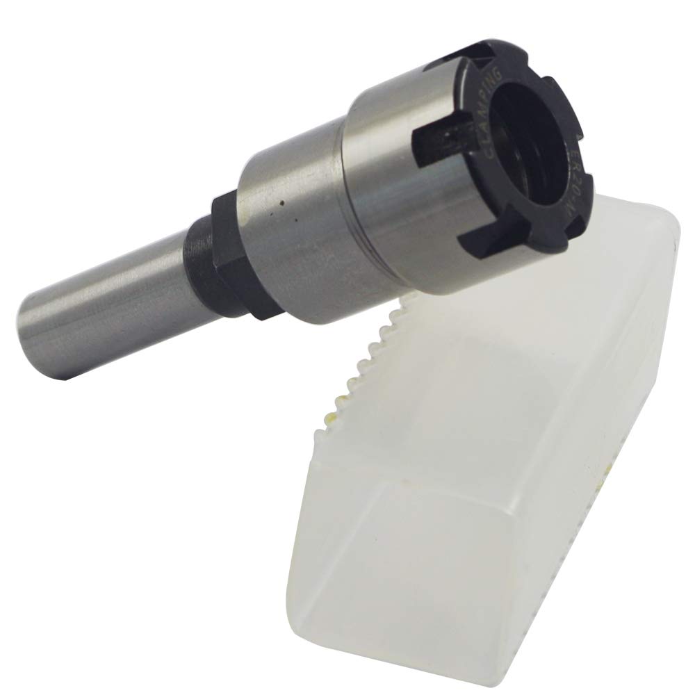 Bestgle 1/2" Shank ER20 Collet Chuck Extension With 2 Spring Collets (1/4" & 1/2") For CNC Router, Milling Machine & Engraving Tool Holder