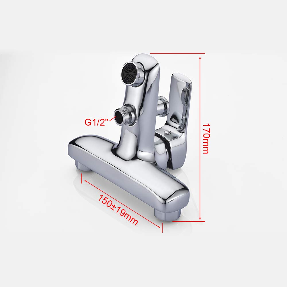 Ibergrif M13025-Nimes, Conjunto de Grifo para Bañera, Mezclador de Baño-Ducha Monomando para Instalación en Pared, Cromo