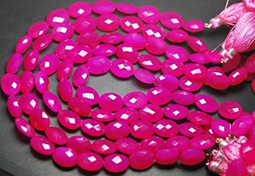 Chalcédoine rose en superbes perles ovales pour créer vos colliers d'été.