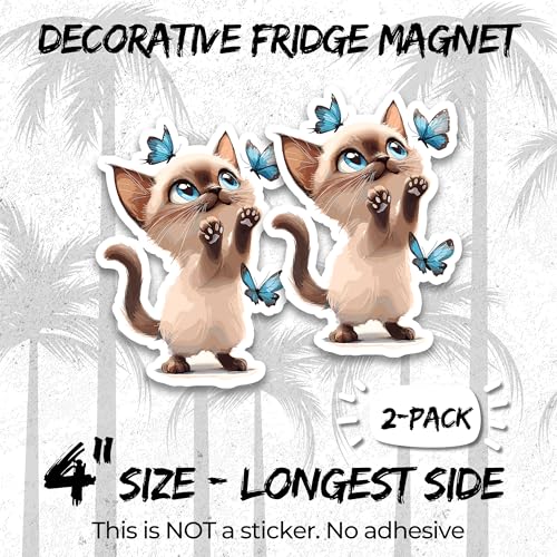 Imán Decorativo de Gato Siamés 4 Pulgadas Pack 2 miniatura 2