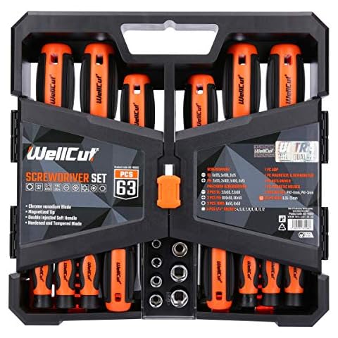 WELLCUT 63-Piece Precision Screwdriver Set Cover