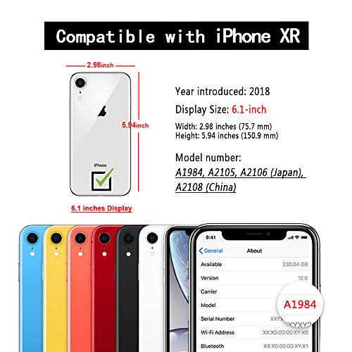 Lameeku Wallet Case Compatible With Iphone Xr, Leather Wallet Case For Iphone Xr Card Holder Case With Crossbody Lanyard Handbag Case For Women Absorbing Bumper Case For Iphone Xr, 6.1''-Black #TOP1