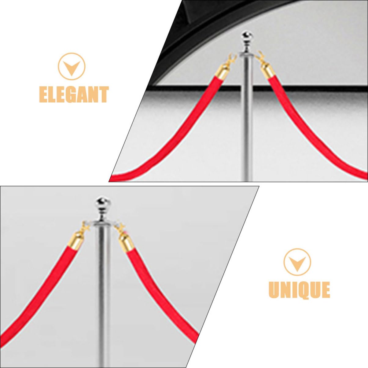 6pcs Stainless Steel Rope End Hooks with Cord Lock for Events