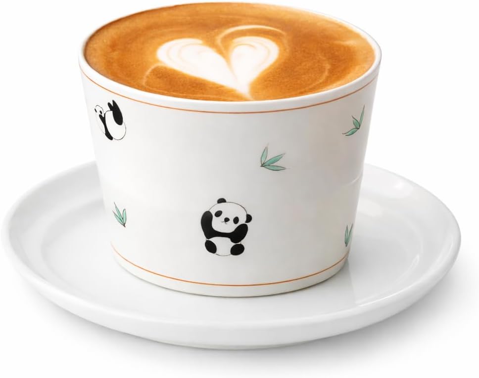 Cute Ceramic Panda Coffee Cup, Kawaii Animal Coffee Mugs or Tea Cups, Jingdezhen Sytle,Funny Novelty Panda Breakfast Cups for Women Wife Mum Girls Boys Friends Kids Christmas Birthday Gift, - Image 5
