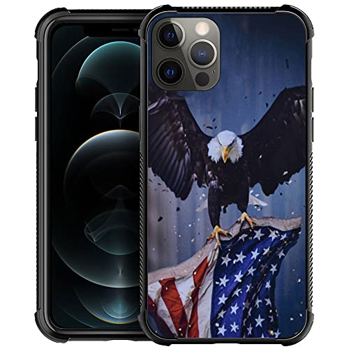 Coque iPhone 13 antichoc évite les bris d'écran étui rigide aigle drapeau américain