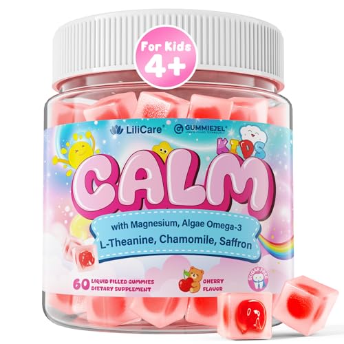 Kids Calm Gummies Magnesium Bisglycinate + Vegan Omega 3 & Saffron for Kids