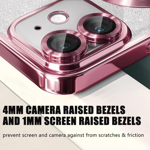 Image of Misscase for iPhone 11 Magnetic Glitter Case Compatible with MagSafe,Full Protection Slim Shockproof Anti-Scratch Case with Camera Lens Protector Logo View Dust-Proof Net for Women Pink