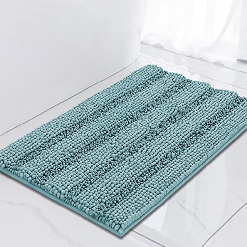 Image of Turquoize Luxury Chenille Bath Rug for Bathroom Rugs Extra Absorbent Bath