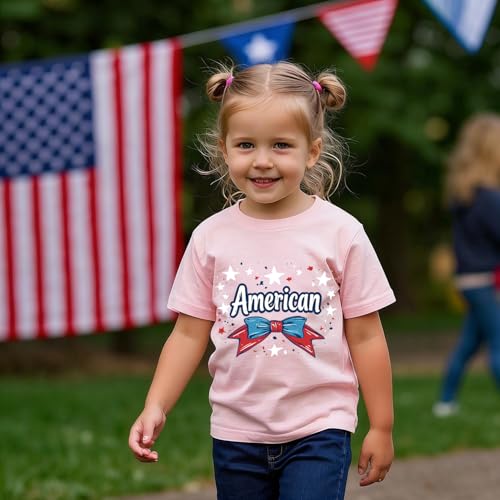 Image of Boys 4th of July Shirts-Toddler Girls Patriotic American Flag Tees Kids Memorial Day USA T-Shirts 2-7T
