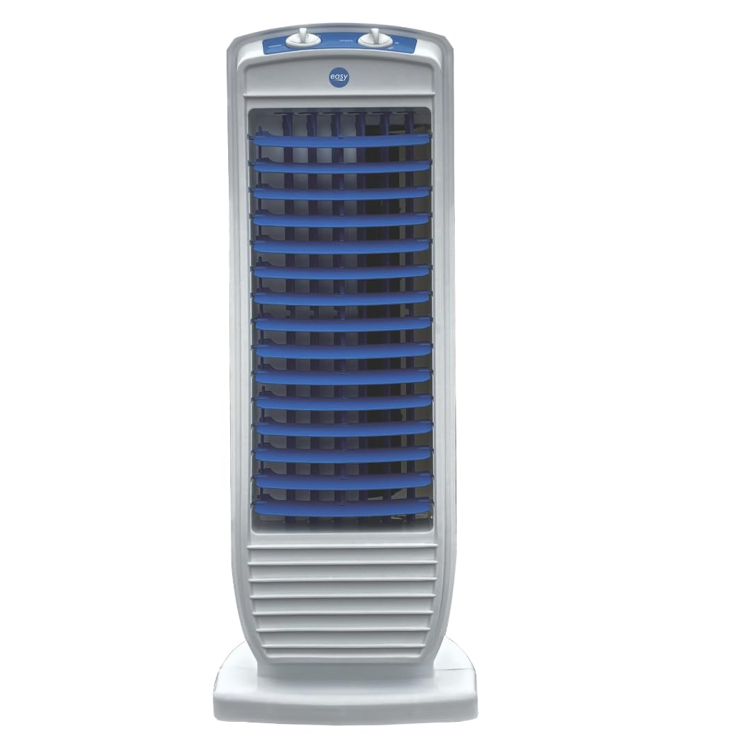 EASY High-Speed Tower Fan | 180W Powerful Motor, 25ft Air Throw, Multi-Directional Adjustment | Tower Fan for Home (White & Blue)-image-35