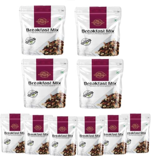 Image of KHARAWALA'S Breakfast Mix - Pack of 10 (200gm Each) | Fusion of Roasted Pumkin Seed, Almonds, Pecan Nuts, Hazelnut, Cranberry & Black raisins