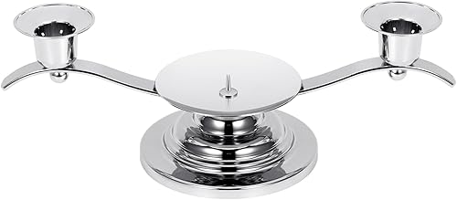 Unity - Portavelas para bodas, portavelas AIBANZE de 3 brazos con pico central, mejora la estabilidad, 11.02 x 4.33 x 3.54 pies, plateado brillante