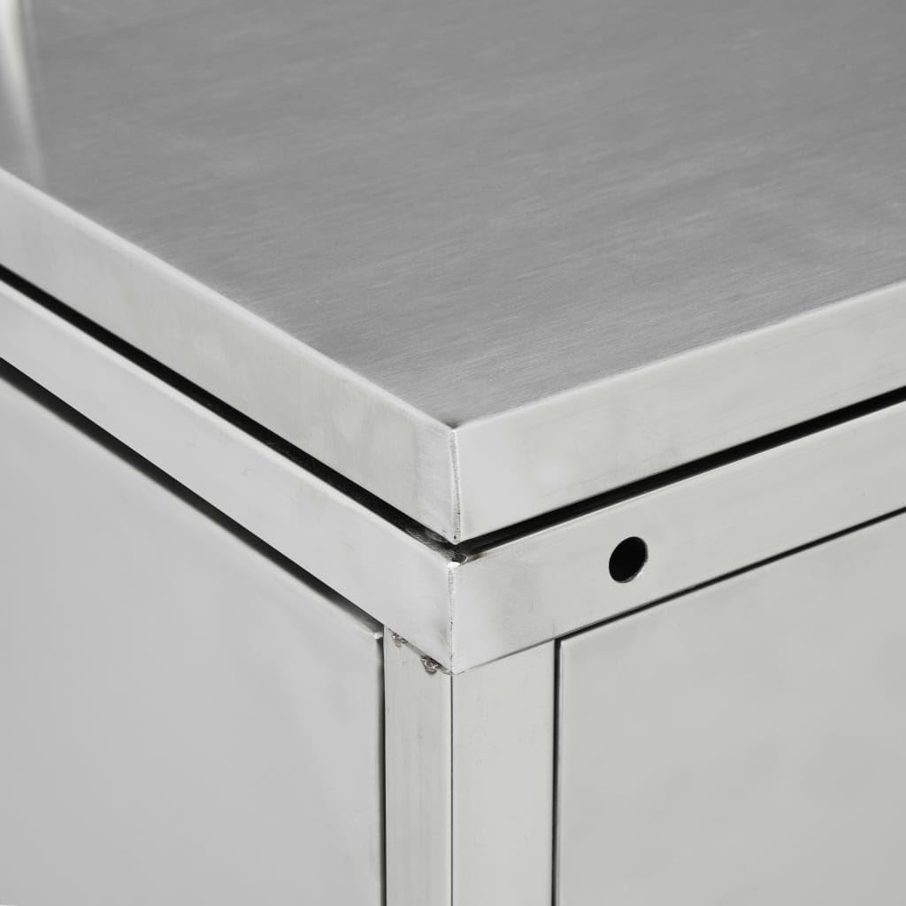 Hommdiy Mülltonnenbox Müllcontainer Garteneimer Edelstahl für 2 Tonnen 240 L Edelstahl